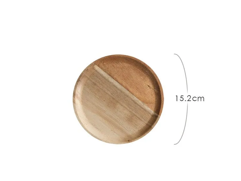 Plateau rond en bois d'acacia ou d'hévéa Sirocco, vue 2