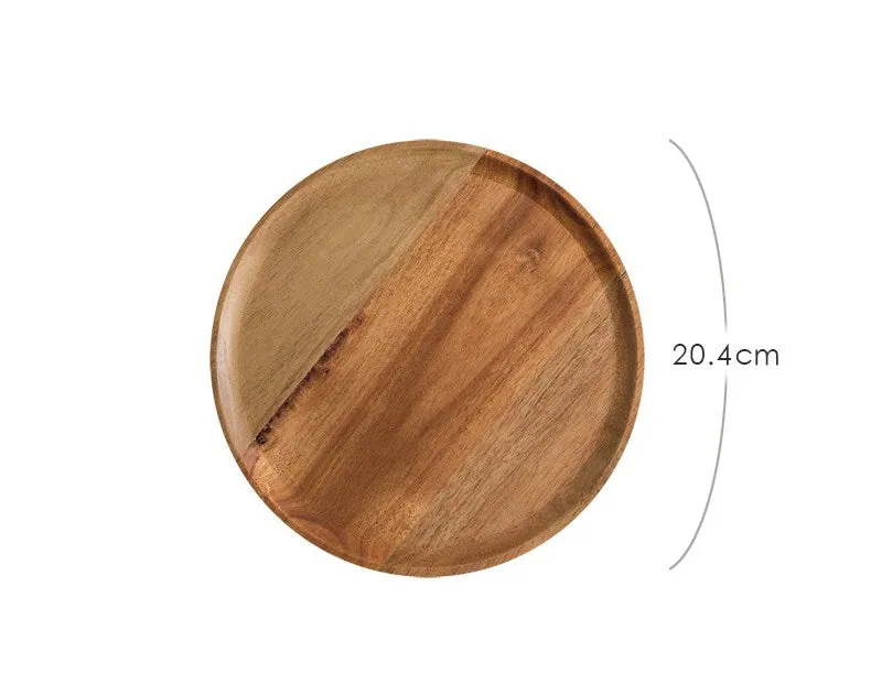 Plateau rond en bois d'acacia ou d'hévéa Sirocco, vue 5