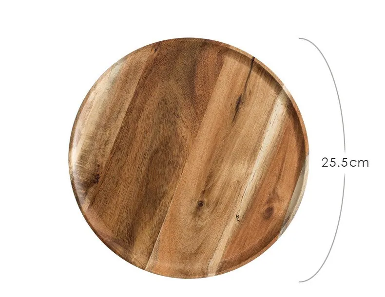 Plateau rond en bois d'acacia ou d'hévéa Sirocco, vue 7