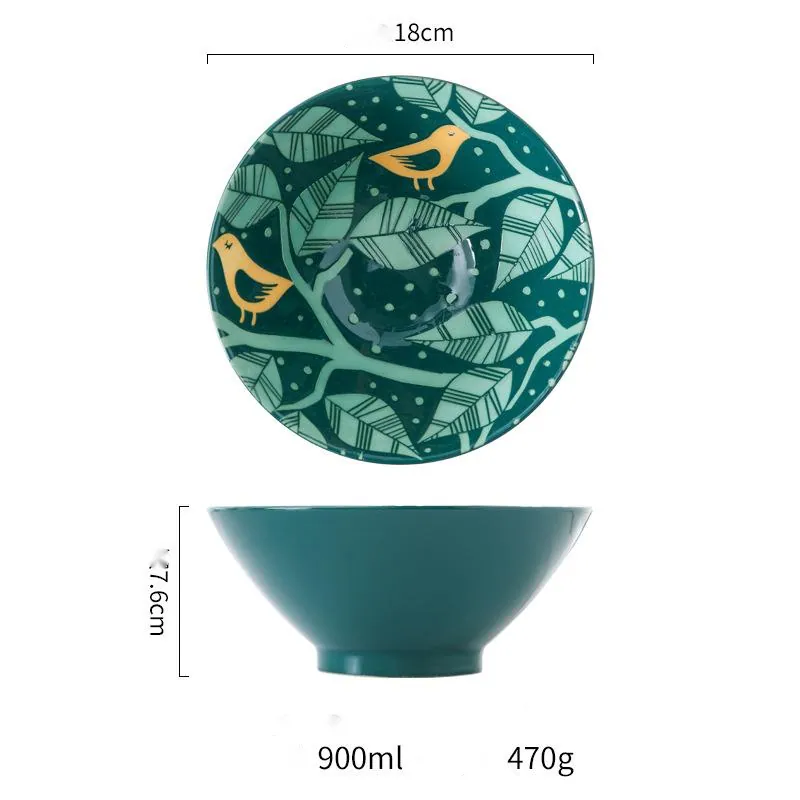 Bol à ramen japonais en céramique à motifs fleuris Yunomi, vue 8