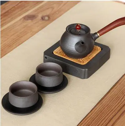 Service à thé japonais en céramique à motif fougère