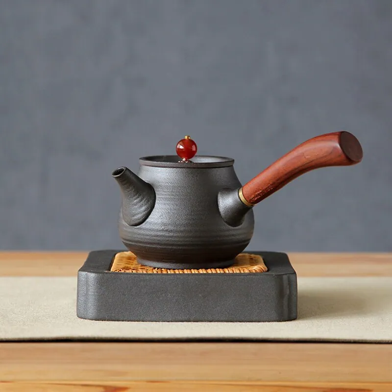 Service à thé japonais en céramique à motif fougère, vue 2