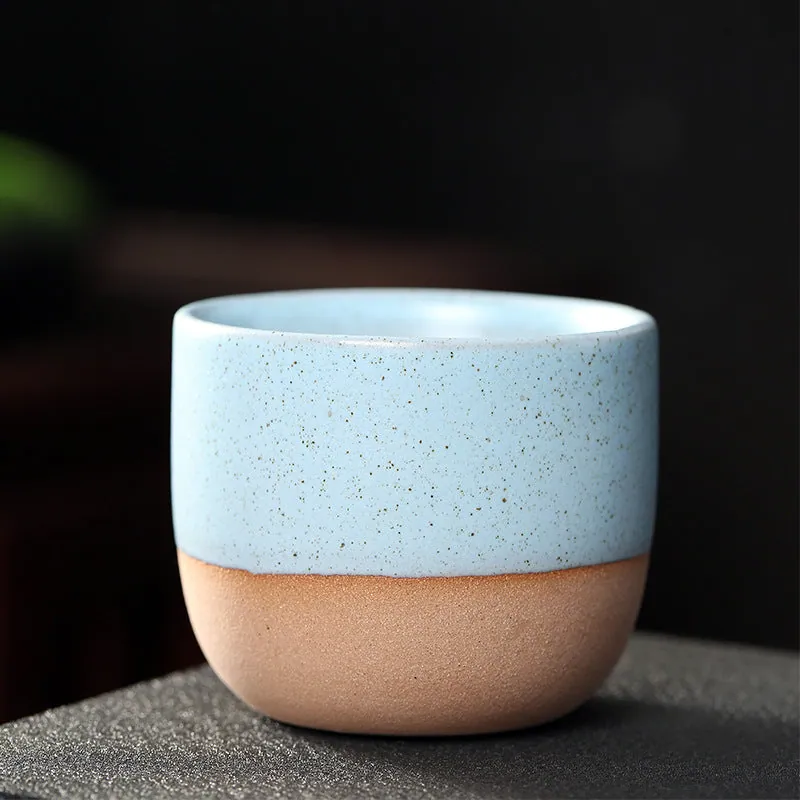 Tasse à café japonaise en grès sans anse Azur, grès