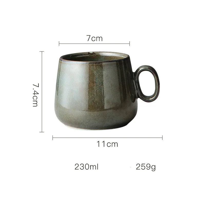 Tasse en grès émaillé avec anse Cramoisi, vue 3