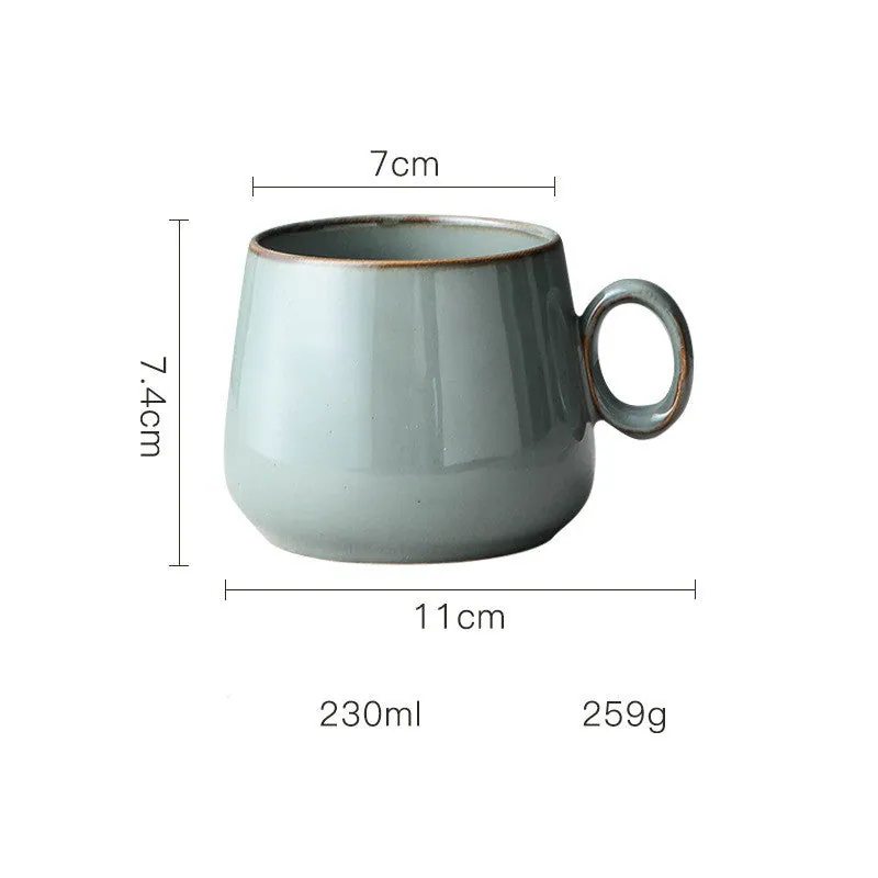 Tasse en grès émaillé avec anse Cramoisi, vue 4