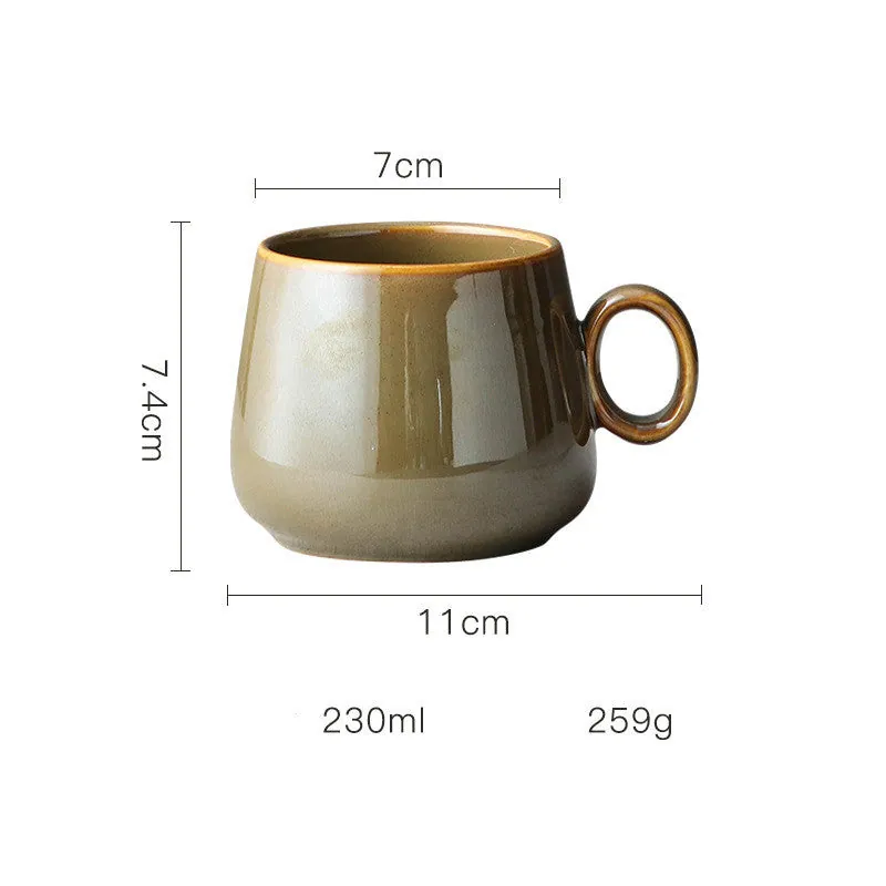 Tasse en grès émaillé avec anse Cramoisi, vue 5