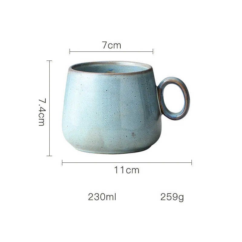 Tasse en grès émaillé avec anse Cramoisi, vue 6