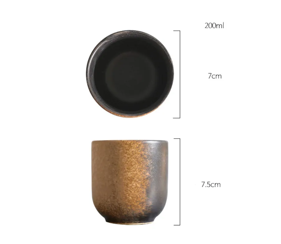 Tasse japonaise en grès à glaçure réactive Corail, vue 4