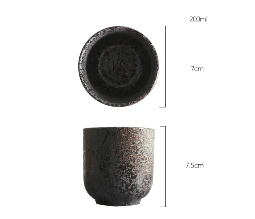 Tasse japonaise en grès à glaçure réactive Corail, vue 7