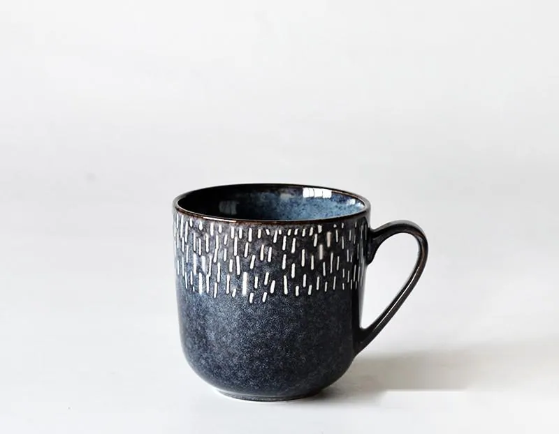 Tasse japonaise en grès émaillé effet écorce Hêtre, vue 3