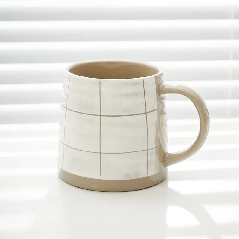 Mug japonais en céramique à carreaux Ivoire, vue 5