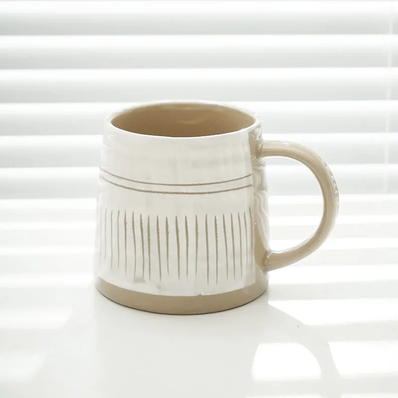 Mug japonais en céramique à carreaux Ivoire, vue 7