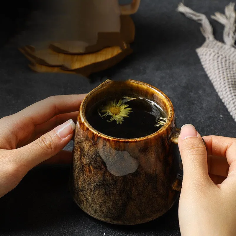Tasse japonaise en grès émaillé avec anse Onyx, vue 3