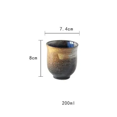 Tasse japonaise en grès émaillé gris-bleu mat Prussien, vue 3