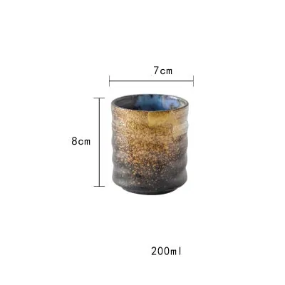 Tasse japonaise en grès émaillé gris-bleu mat Prussien, vue 5