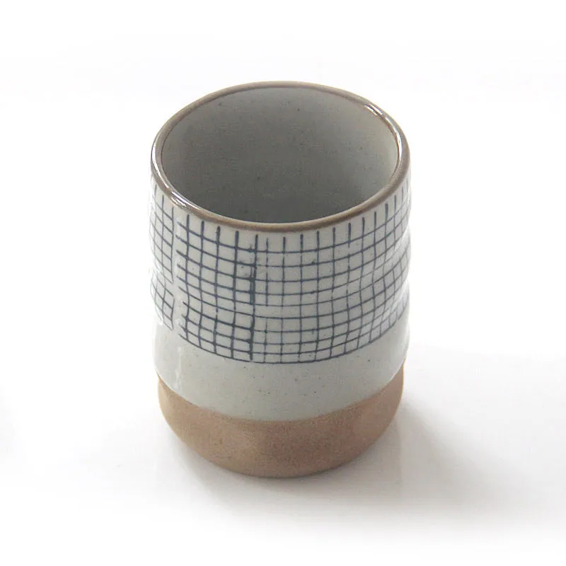 Tasse japonaise en céramique à motif quadrillé Sépia, vue 4
