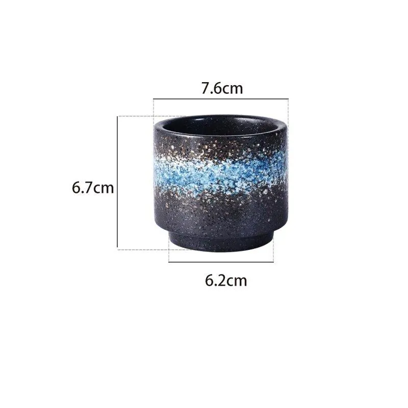 Tasse japonaise en grès à glaçure réactive Verdigris, vue 4