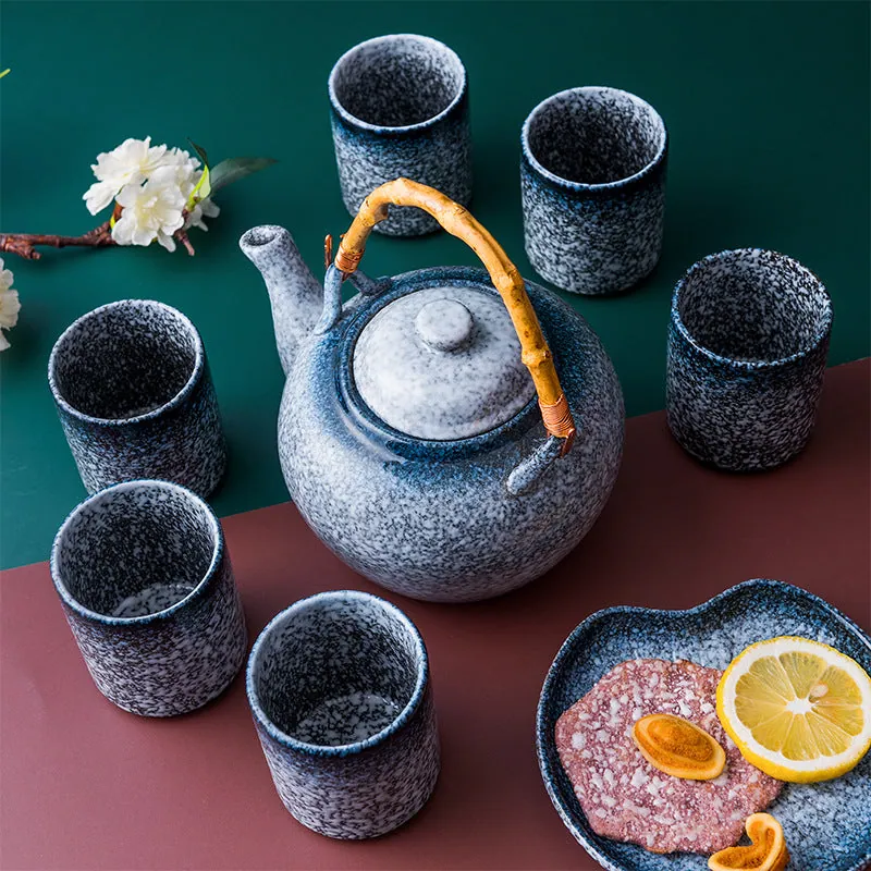 Théière japonaise en grès émaillé à anse haute Frêne, vue 3