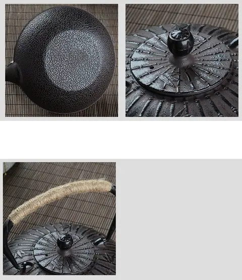 Théière japonaise en fonte noire 800 ml Platine