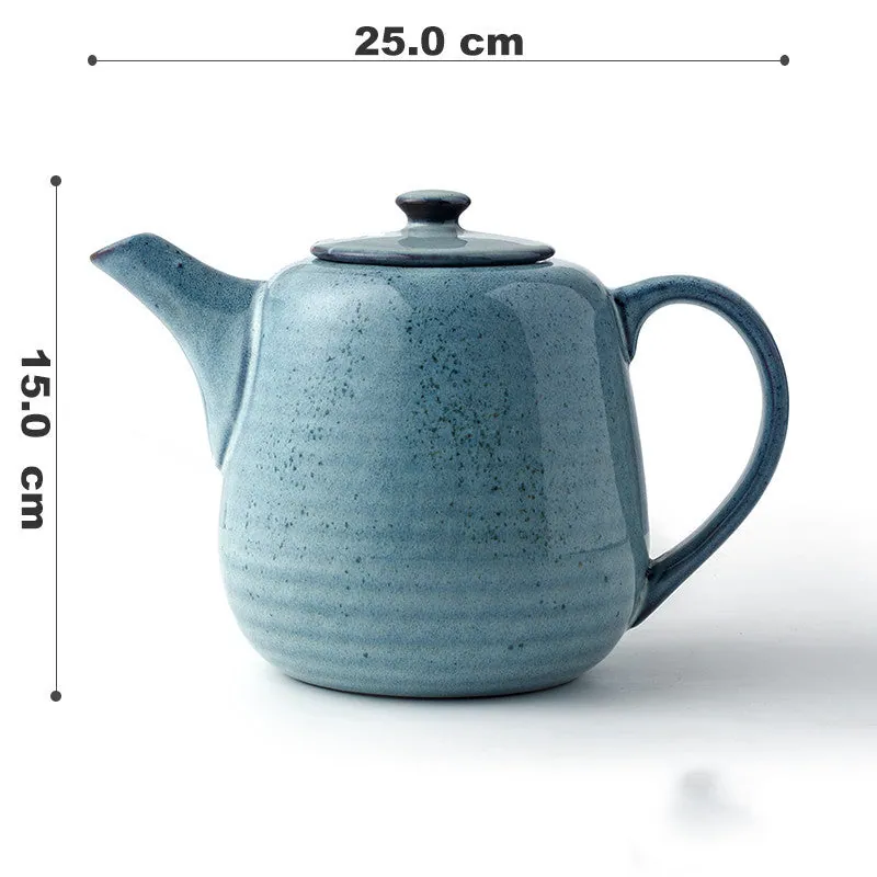 Théière japonaise en céramique bleue Magnolia, vue 4