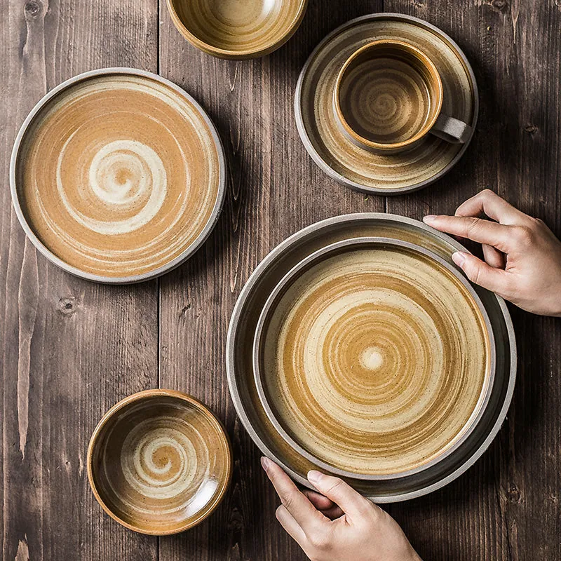 Vaisselle japonaise en grès Brûme : assiettes, bols et tasse, vue 7