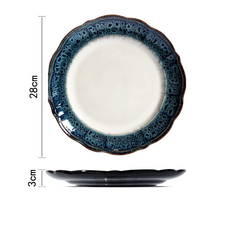 Gamme Crépuscule en céramique bleue : bol, assiette, tasse, vue 3