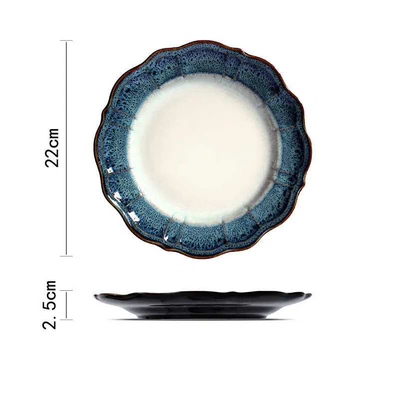 Gamme Crépuscule en céramique bleue : bol, assiette, tasse, vue 5
