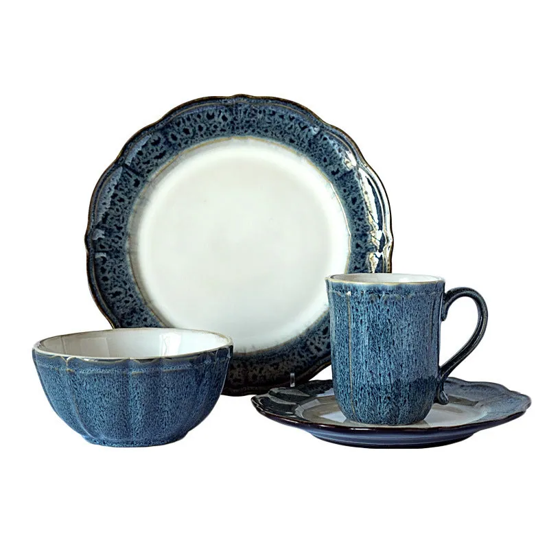 Gamme Crépuscule en céramique bleue : bol, assiette, tasse, vue 6