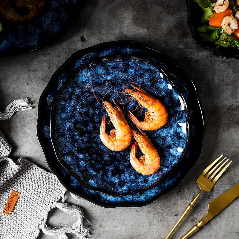 Vaisselle japonaise en grès Vallée : assiettes, bols et plateau, vue 3