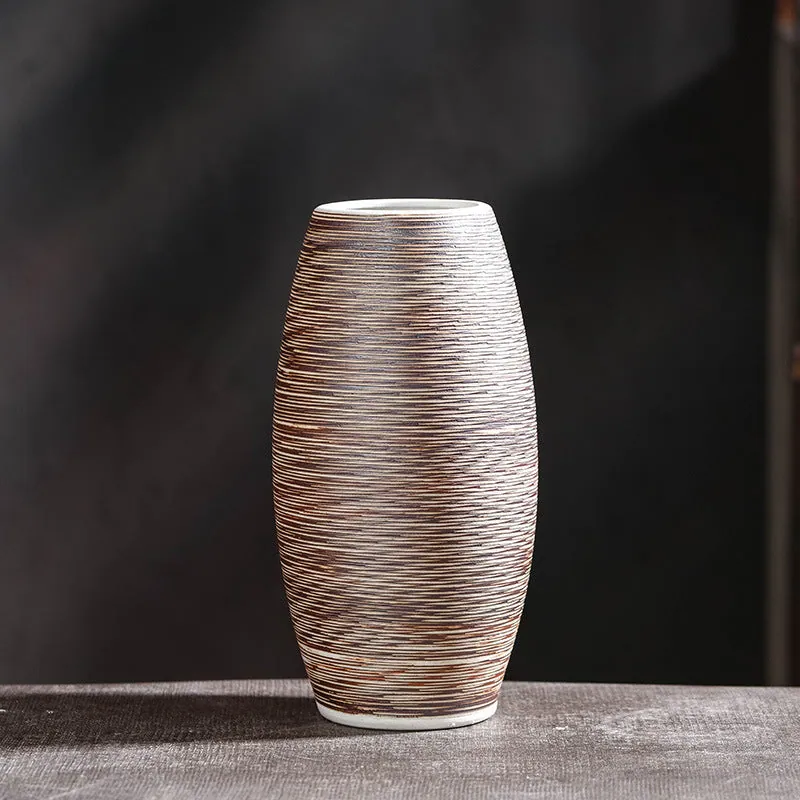 Vase japonais en grès à rayures Charbon, vue 2