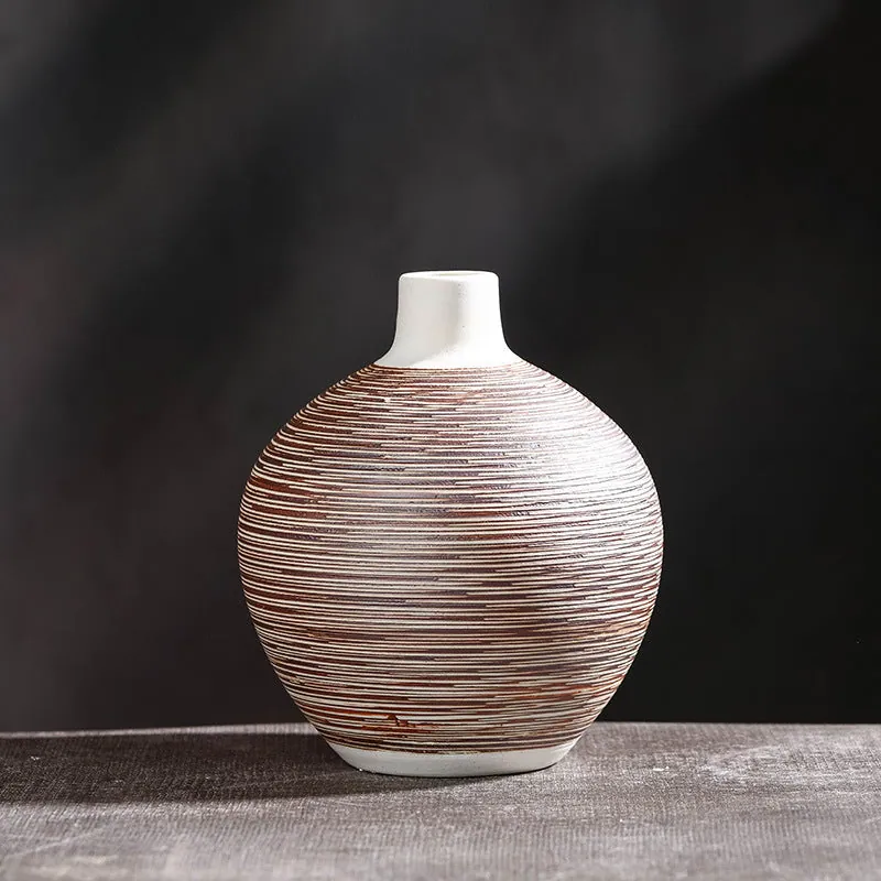 Vase japonais en grès à rayures Charbon, vue 3