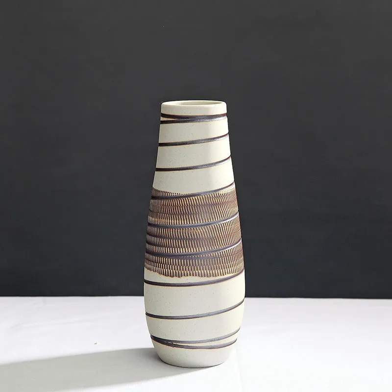 Vase japonais en grès à rayures Charbon, vue 4