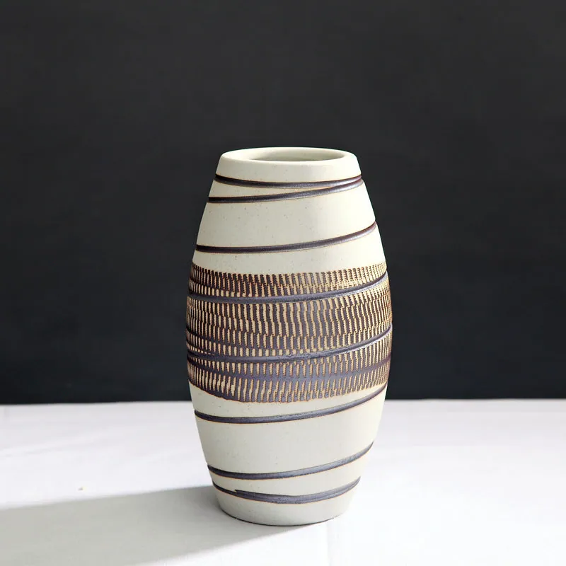 Vase japonais en grès à rayures Charbon, vue 5