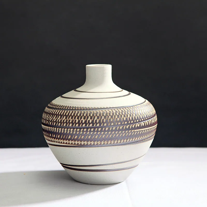 Vase japonais en grès à rayures Charbon, vue 6