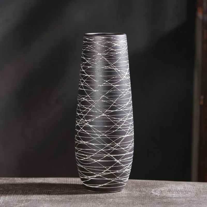 Vase japonais en grès à rayures Charbon, vue 7